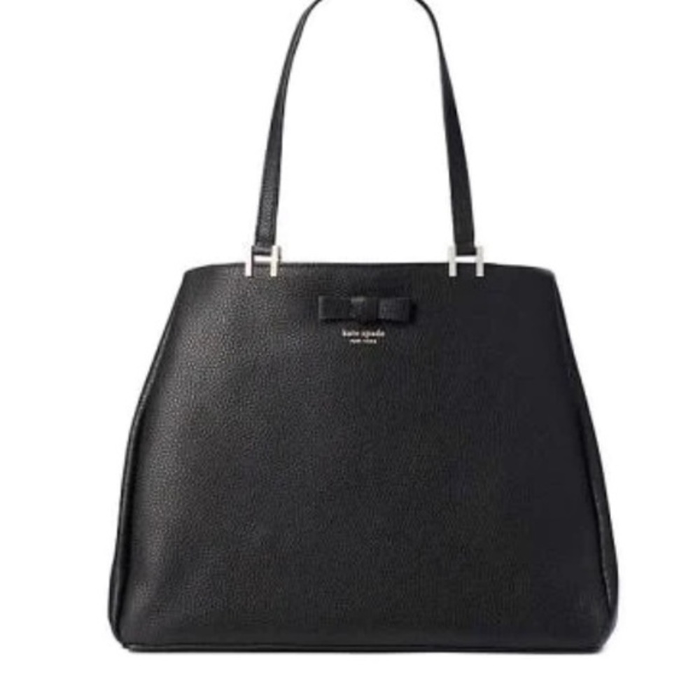 Kate spade black leather Pershing Street Nell tote bag new $499